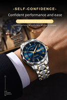 Herren Automatische Mechanische Uhr WL012 42mm Saphirglas Legierungsgehäuse Lederarmband Chronograph Kalender Leuchtende Zeiger 3BAR