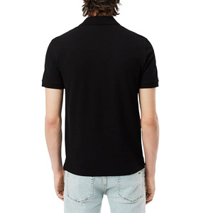 Polo homme noir à manches courtes, décontracté, uni, en tissu respirant, logo personnalisé, OEM ODM disponible - Product Image 2