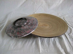 El más vendido 2024 Blue Lotus Viet Nam Eco Hot Item Juego de cuencos de bambú de madera Premium Juego de platos de cerámica para servir - Product Image 6