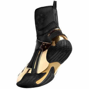 Chaussures de boxe en maille noire et or, à lacets, montantes, respirantes, pour l'entraînement, à prix abordable et avec service OEM ODM - Product Image 3