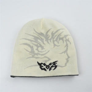 Nouveaux bonnets Y2K personnalisés en jacquard avec logo, tricotés double face, 100 % acrylique, réversibles, motif personnalisé pour la plage et le quotidien - Product Image 3