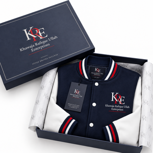 Men's Navy White Varsity Jacket Style Embroidered Front Stand Collar Regular Fit <b>Winter</b> Windproof Breathable <b>Fleece</b> Wholesale - Product Image 5
