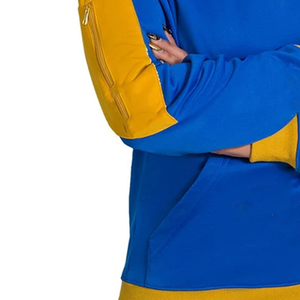 สินค้ามาใหม่ SGRho เสื้อฮู้ดครึ่งซิปสีบล็อกสำหรับผู้หญิงฤดูหนาว |   เสื้อฮู้ดแขนยาวปักตัวอักษรกรีกด้านหน้า - Product Image 3