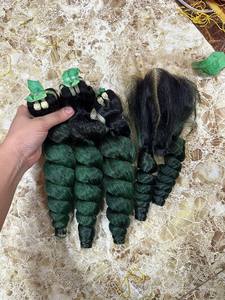 Vente en gros Qualité Grade 12a Vietnamien Vague lâche Paquets de cheveux humains Cuticule aligné Vague lâche Cheveux Couleur Verte Bundles - Product Image 3