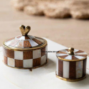 Bocaux en nacre blanche de créateur, très demandés, vente en gros, boîte de service de luxe, décoration de Noël vintage - Product Image 4