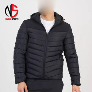 Blouson matelassé à capuche personnalisé avec logo, doublure douce, léger, coupe-vent, chaud, pour l'hiver, avec poches, pour hommes, 2026 - Product Image 1
