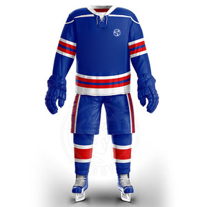 Uniforme de hockey sur glace en polyester léger, respirant, avec pantalon durable, ajustement réglable, personnalisable pour les entraînements et les matchs - Product Image 1