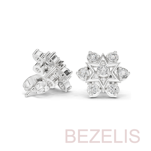 Pendientes de Diamantes Estrella de David, Corte Brillante Redondo, Chapados en Oro, Joyería Religiosa para Mujer, Regalo al por Mayor - Product Image 5