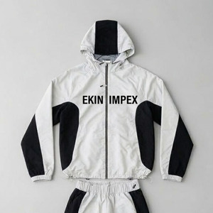 Professional White Black Hoodie Pants Set Ekin Impex Solid Reflective Sportwear <b>Tracksuit</b> Oversized Casual OEM Bulk 100% Cotton - Product Image 3