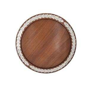 Decoración de mesa de comedor de lujo hecha a mano, elegante plato de madera de mango con incrustaciones de nácar, regalo elegante - Product Image 1