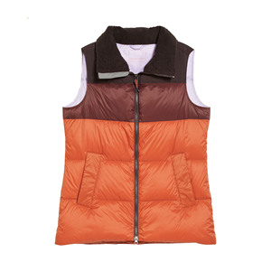 Chaleco Acolchado para Mujer, Chaqueta sin Mangas con Capucha, Cierre de Cremallera, Color Sólido, Estilo Casual, Tejido de Mezclilla - Product Image 4