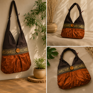 Ready Stock Hemp Unisex Jhola <b>Bag</b> | Multi Colored Natural Quality Hemp Shoulder <b>Bag</b> with Size Options Available for Daily Use - Product Image 2