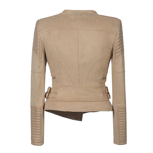 Women's Genuine <b>Leather</b> Winter <b>Jacket</b> High Quality Plain Dyed Cotton Filled Waterproof Breathable New Arrival. - Product Image 4
