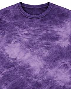 T-shirt violet délavé pour homme, col rond, manches courtes, en coton, style streetwear décontracté, délavage vintage, personnalisable, OEM, vente en gros, fournisseur de t-shirts - Product Image 3