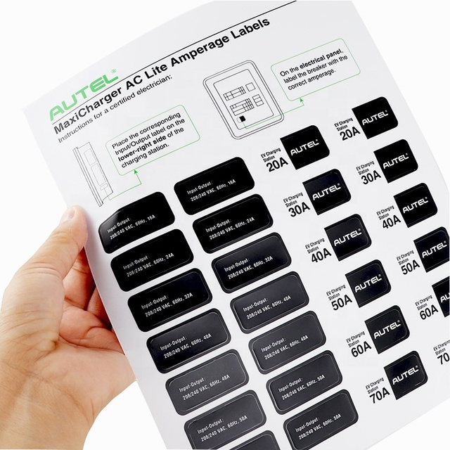 Custom Printing High Temperature Resistance logo Sticker Vinyl Pet Waterproof Charging Pile Label Sticker
