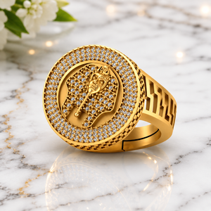 Bague de mariage fine pour homme, design tendance, style Hip Hop, personnalisée, tête de Pharaon, en argent 925, Moissanite, sertie de pierres, effet bling - Product Image 2