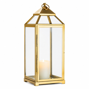 Handmade Antique <b>Brass</b> Glass <b>Lantern</b> Decorative Tapered Candle Holder with Handle for Wedding Centerpiece and Home Decor - Product Image 5