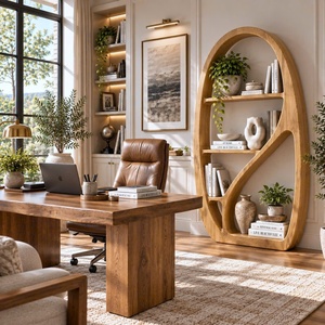 Estantería Moderna Escultural de Madera BS36 con Curvas Orgánicas y Estantes Fluidos para una Biblioteca Artística en el Hogar o una Sala de Estar Elegante - Product Image 4