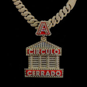 Pendentif personnalisé unique en argent sterling 925 avec diamant moissanite, entièrement plaqué or, style hip-hop, pendentifs et breloques - Product Image 1