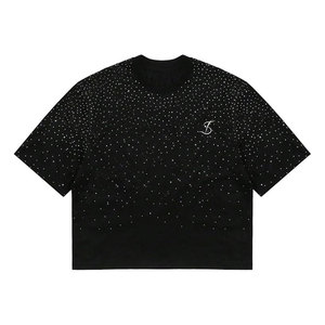 เสื้อยืดผู้ชายแขนสั้นคุณภาพสูงประดับเพชร พิมพ์ลายแบบซับลิเมชั่น เสื้อยืดผู้ชายประดับเพชร - Product Image 1