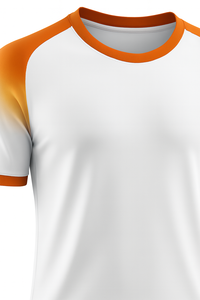 Camiseta de Fútbol de Manga Corta Blanca y Naranja para Hombre, Cuello Redondo, Absorbe la Humedad, Ropa Deportiva de Poliéster, Diseño Sólido para Todas las Temporadas - Product Image 6