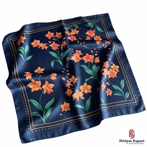 Pañuelo de Seda de Lujo con Estampado Personalizado de Alta Calidad, Pañuelo Cuadrado Ligero para Mujer, Fabricante OEM ODM Malta - Product Image 3