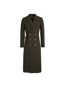 Men's 100% Wool Overcoat militarry Style Double Breasted Long Coat <b>Fur</b> Trim 220g Custom Logo OEM Outerwear - Product Image 2