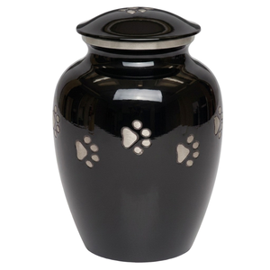 Urnes funéraires pour animaux de compagnie en aluminium de haute qualité avec empreinte de patte, finition en étain et couleur violette, urnes métalliques durables pour animaux de compagnie - Product Image 3
