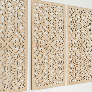 Paneles de Pared Geométricos Árabes Islámicos de Madera de Sheesham, Diseño Contemporáneo Hecho a Mano, Modelo AS-SHE-ARA, Venta al por Mayor, Moradabad, Aqudus - Product Image 2