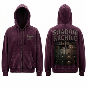 เสื้อฮู้ดซิปเต็มตัวขายส่ง สีเขียววินเทจฟอกย้อม แบบสั่งทำพิเศษสำหรับผู้ชาย คุณภาพสูง พิมพ์ลาย DTG สตรีทแวร์ ผ้าฟลีซ ผลิตโดยโรงงาน - Product Image 5