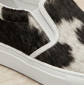Cow Print Fur <b>Slip</b>-<b>On</b> Sneakers Round Toe Cushioned Rubber Outsole EVA Midsole All Seasons Canvas Lining - Product Image 6