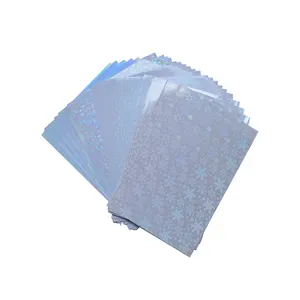 3D effect Sparkle Cat Eye Cold Laminate Film Holographic Overlay A4 Waterproof Photo Top Sheet For Label And Card