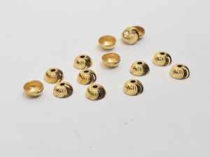 Cadena de Oro de 22K con Bolas de Perlas |   Cuentas espaciadoras huecas con corte de diamante para la fabricación de joyas - Product Image 4