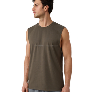 Débardeur en modal rafraîchissant pour homme, respirant, à larges bretelles, pour la salle de sport, l'extérieur, la plage, imprimé uni, dentelle, polyester, coton, élasthanne - Product Image 1