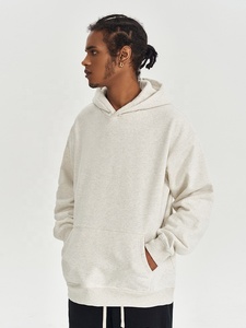Sweat-shirts à capuche 100 % coton épais, personnalisables avec logo, coupe oversize, impression en relief, sans cordon de serrage, pour hommes - Product Image 5