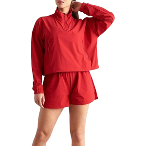 Conjunto de Pantalones Cortos de Dos Piezas a la Moda para Mujer, Chaqueta con Capucha y Cremallera, Conjunto Deportivo para Mujer - Product Image 1