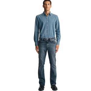 Customizable Size Regular Fit Men's Jeans Breathable Anti-Wrinkle Quick Dry 6 Pocket Lightweight Plus Sizes Washed Wide Leg Pant - Product Image 2