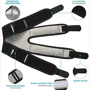 Genouillère en néoprène respirant avec fermeture auto-agrippante, universelle, unisexe, protection toutes saisons, gris, rose, noir - Product Image 4