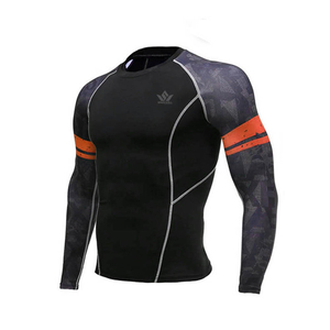 <b>Men's</b> Long Sleeve <b>Compression</b> Rash Guard Quick Dry Stretch Fitness Training <b>Shirt</b> Performance Activewear - Product Image 3