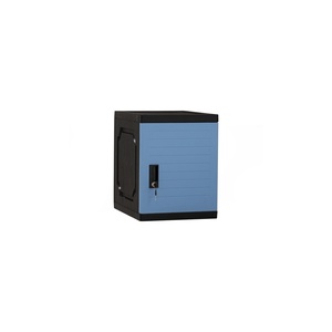 Armoire de rangement cubique moderne en PVC bleu et noir avec serrure, organisateur pour la maison et le bureau - Product Image 1