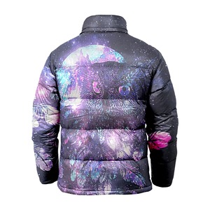 Multicolor Yellow <b>Pink</b> Purple Black Custom All Over Print Puffer <b>Jacket</b> Stand Collar Quilted Winter Coat OEM Factory Premium - Product Image 4