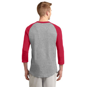 T-shirt à manches longues raglan gris et noir pour homme, col rond, décontracté, coupe oversize, 100 % coton, couleur unie, infroissable, 320 g, sérigraphie - Product Image 2