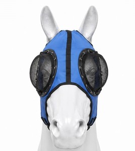 Máscara antimoscas para caballos de alta calidad, hecha con tela suave y elástica, y malla transpirable para protección ocular, de exportador indio a precio mayorista. - Product Image 4