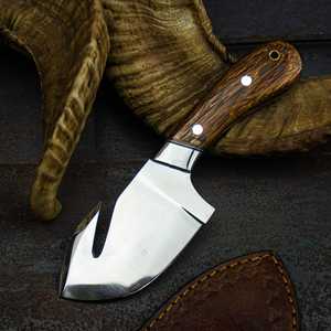 Wood Handle Stainless Steel Sheepsfoot Knife 0.6mm Thickness Outdoor Hunting Blade Single Edge <b>Tool</b> - Product Image 6