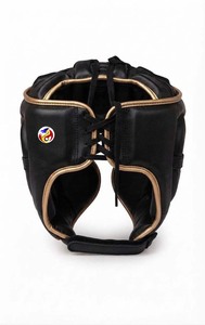 Nouvelle casque de boxe noir personnalisé en cuir de haute qualité, léger, durable, protecteur, avec impression griffe de dragon, réglable et sécurisé - Product Image 3