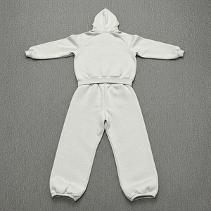 Survêtement Homme Personnalisé Hiver Streetwear Imprimé Uni 100% Coton Coupe Droite 220g Épaules Tombantes à Capuche Vente en Gros - Product Image 2