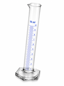 Cylindre gradué de laboratoire de 10 ml résistant aux produits chimiques, classe A, avec anneau renforcé et base hexagonale - Product Image 5