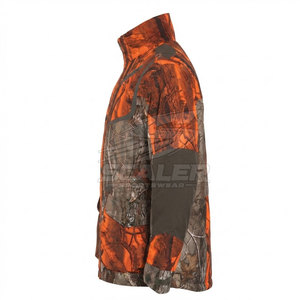 Veste de chasse tactique d'hiver pour hommes avec col montant, fermeture éclair intégrale, plusieurs poches, poignets ajustables, vêtements d'extérieur en toile - Product Image 3