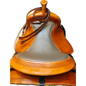 Silla de montar western de cuero premium para carreras de barriles, para adultos, disponible en todos los tamaños. - Product Image 4