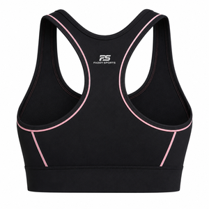 Soutien-gorge de sport dos nageur noir personnalisé avec passepoil contrastant, maintien élevé, pour femme, idéal pour la gym, le fitness et l'entraînement, vêtements de sport OEM - Product Image 3